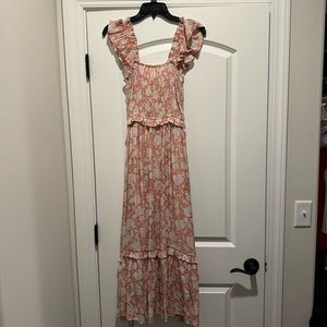 By The River Flowy Pink Floral Maxi Dress